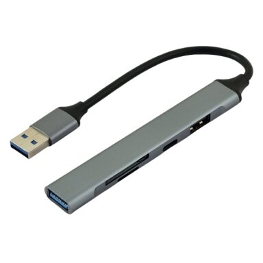 Laidas šakotuvas USB3.0 A - 2xUSB A + USB C + SD + microSD 0.1m Laidas šakotuvas USB3.0 A - 2xUSB A + USB C + SD + microSD 0.1m
