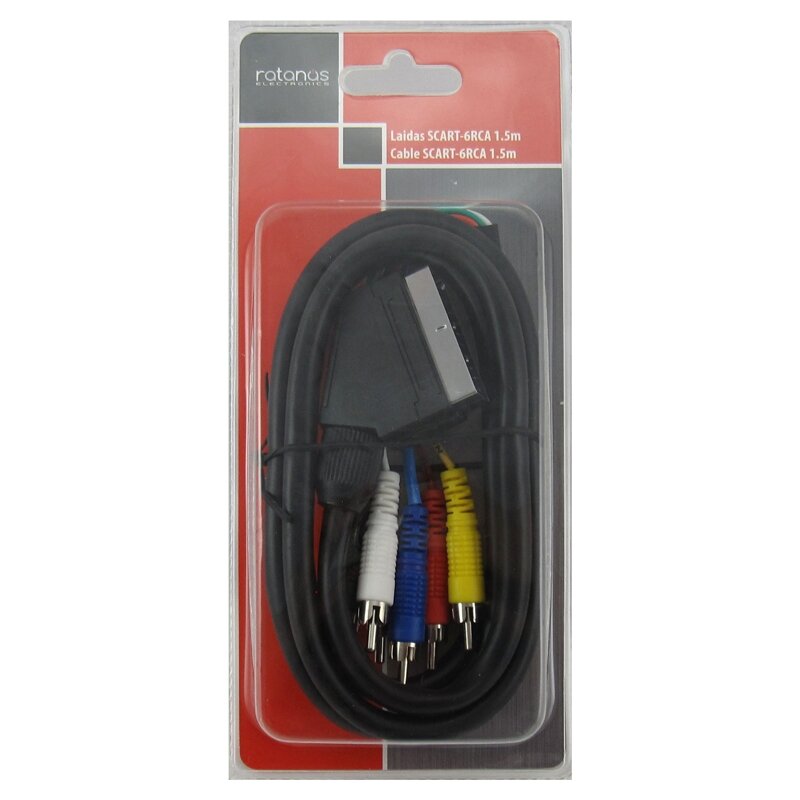 Laidas SCART-6RCA 1.5m BP 1 Laidas SCART-6RCA 1.5m BP 1