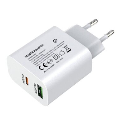 Maitinimo šaltinis SC-20AC /USB A+C, 20W PD+QC/ Maitinimo šaltinis SC-20AC /USB A+C, 20W PD+QC/