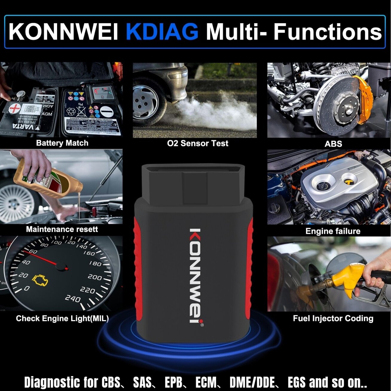 OBD2 diagnostinis skaitytuvas KDIAG /Konnwei/ 1 OBD2 diagnostinis skaitytuvas KDIAG /Konnwei/ 1