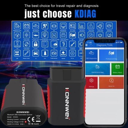 OBD2 diagnostinis skaitytuvas KDIAG /Konnwei/ 4
