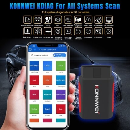 OBD2 diagnostinis skaitytuvas KDIAG /Konnwei/ 5