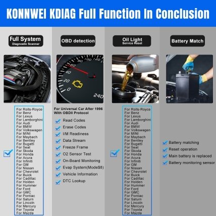 OBD2 diagnostinis skaitytuvas KDIAG /Konnwei/ 8