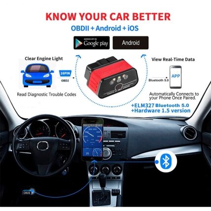 OBD2 diagnostinis skaitytuvas KW903 /Konnwei/ 2