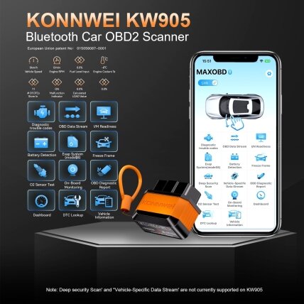 OBD2 diagnostinis skaitytuvas KW905 /Konnwei/ 1